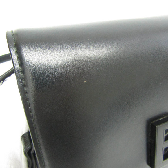 BALENCIAGA B Logo 592898 Leather Shoulder Bag Black - Picture 4 of 14